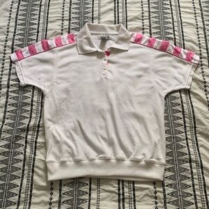 Lavon | Vintage 90s White and Pink Polo Shirt